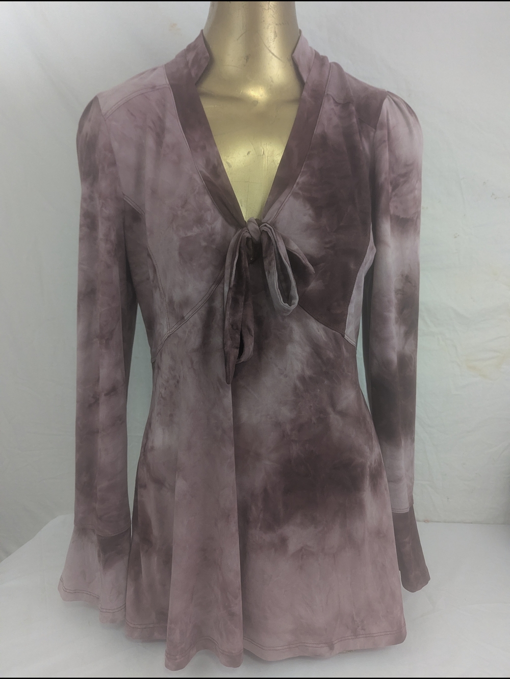 Suzanne Betro Dusty Rose Blouse with Tie Detail